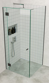 Gun metal Grey Frameless Corner Shower Screen with Dry Glaze U Channels